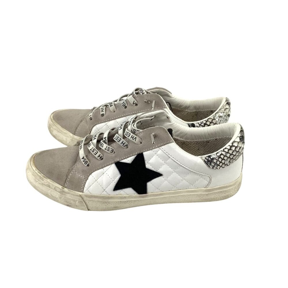 Vintage Havana Womens Quilted Star Sneakers Size 9 Snake Print Accents - Picture 5 of 8